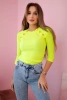 Blouse with decorative buttons yellow neon