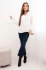 Women's viscose blouse with frills and long sleeves white
