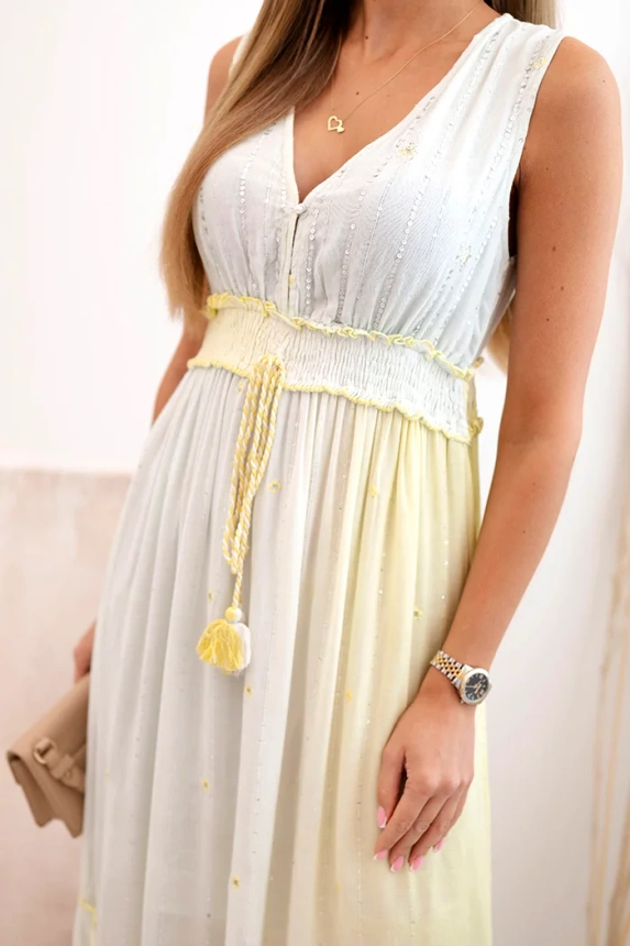 Damenkleid aus Viskose mit Pailletten Minze