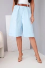 Damen-Shorts aus Viskose mit Gürtel und weitem Bein für den Sommer blau