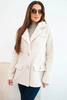 Women's jacket made of soft fleece with a collar beige