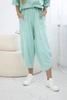 Baumwollset Bluse + Hose Helles Mint