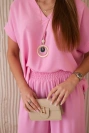 Set with necklace blouse + pants light pink