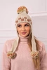 Women's long eared cap Nadia K321 beige