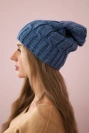 Cap with fleece Iwona K221 jeans