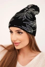 Women's winter wool hat with double rolled-up cuff K426 orange