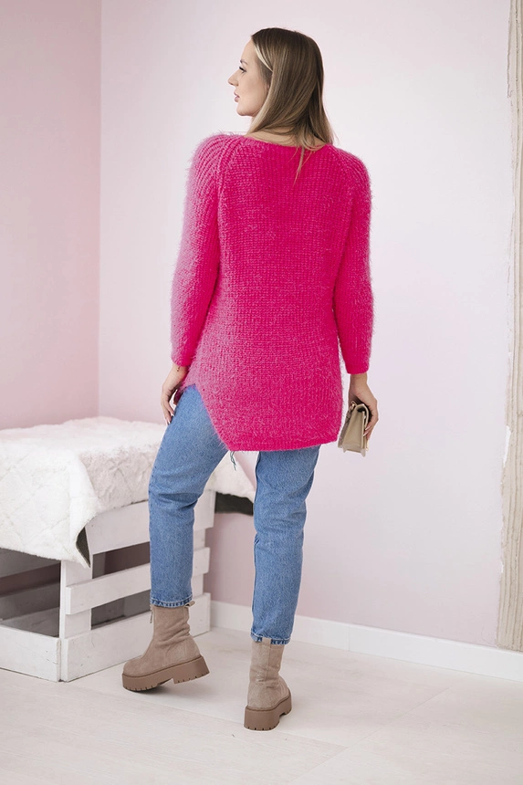 Fluffy sweater pink neon