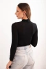 Women's cashmere blouse with a delicate turtleneck and long sleeves black