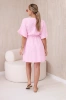 Muslin dress with waist light pink