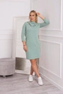 Dress with a hood and pockets dark mint