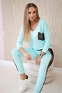 Mintfarbenes Leopardenmuster-Set