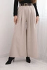 Damenhose mit weitem Bein und Gürtel beige