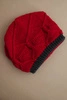 Women's winter hat made of wool with a woven pattern K443 red