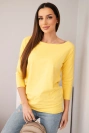 Women's boat-neck blouse yellow