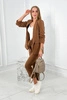 Elegantes Jacken-Set mit vorne gebundener Hose cappucino