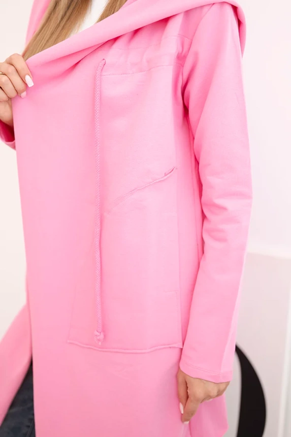 Locker sitzende Kapuzenjacke rosa