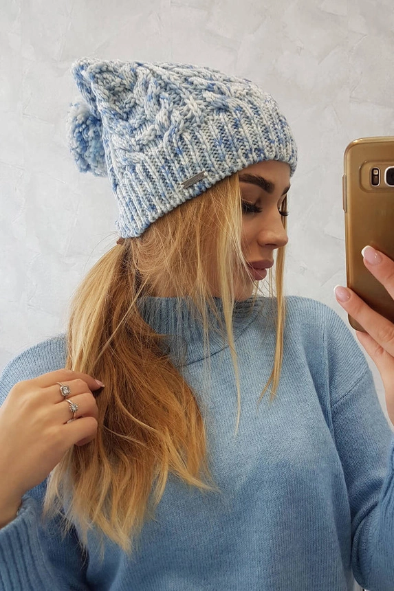 Cap with fleece Adela K282 blue