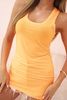 Women's tank top made of cotton with a round neckline neon orange