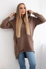 Insulated sweatshirt with longer back mocca