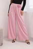 Damenhose elegant mit weitem Bein und dekorativem Blumen, zuckersüß rosa