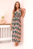 Women's cotton dress with gathered waist and tied shoulders black