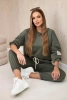 Viskose-Set Sweatshirt + Hose khaki