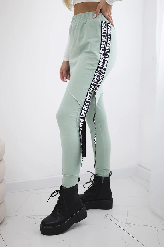 Pants/Suit with selfie lettering dark mint