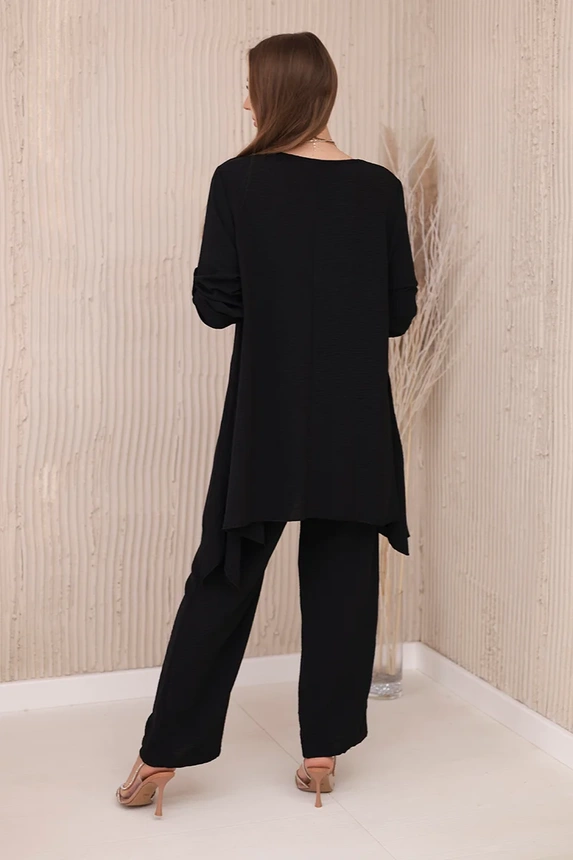 Set Bluse + Hose mit Anhänger schwarz