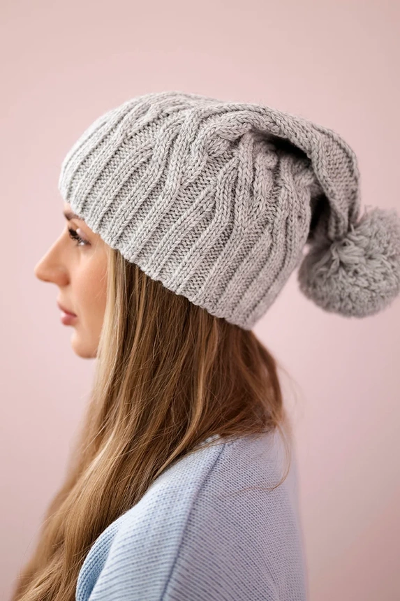 Čapica s fleece Paulina K227 svetlo šedá