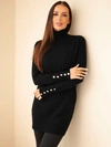 A sweater women's viscose with a turtleneck and long sleeve black