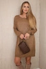 Viscose sweater with pockets camel