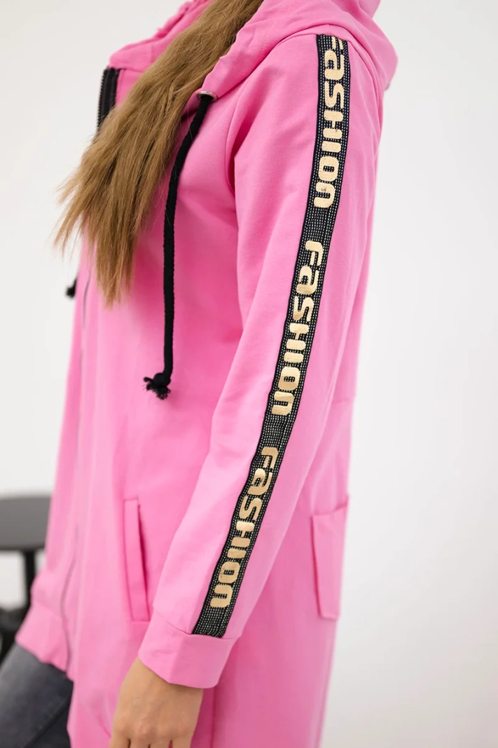 Sweatshirt with zip at the back light pink