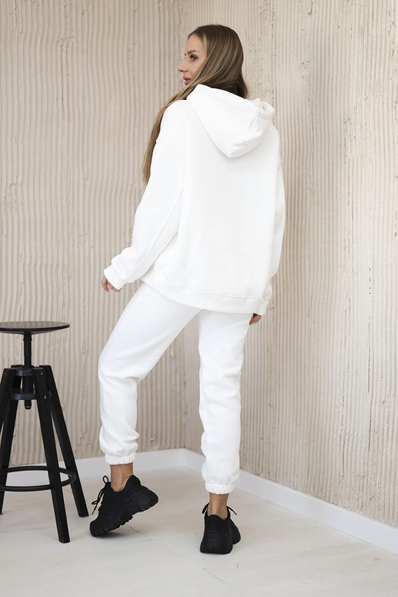 Cotton set with embroidered inscription Paradise ecru