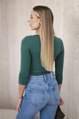 Body blouse with pistols print green