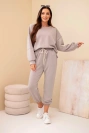 Set sweatshirt + pants buttery fabric beige