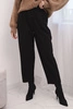 Women's high-waisted pants with pleats, black