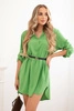 Dress with longer back and belt olive