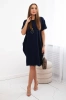 Dress with pockets and pendant navy blue