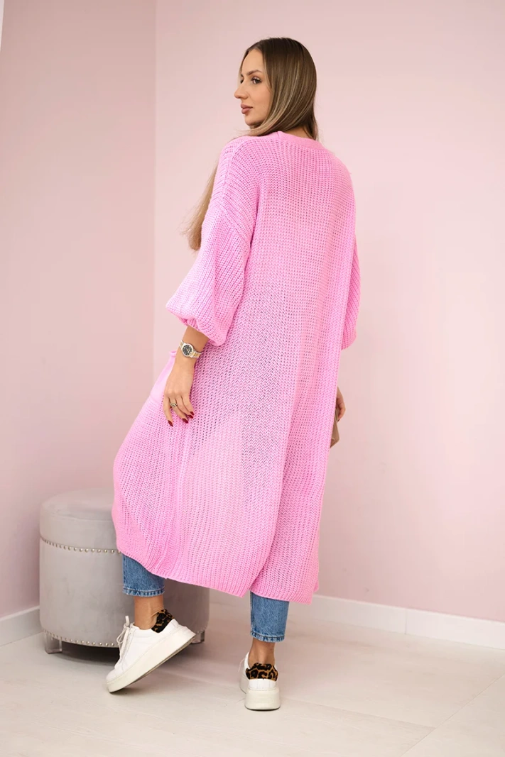 Pullover lange Strickjacke Hellrosa