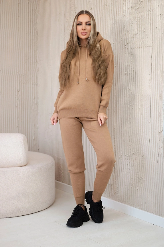 Pullover-Set Sweatshirt + Hose Kamel