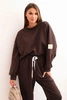 Damen-Set mit lockerer Bluse und Hose mit dem Schriftzug LOVE braun