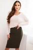 Women's skirt made of stretchy viscose fabric khaki