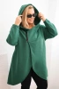 Women's Plus Size insulated hoodie with an asymmetrical zipper dark green