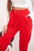 Women's cotton pants with an elastic waistband red