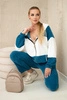 Geripptes Velours-Set Sweatshirt + Hose nautisch