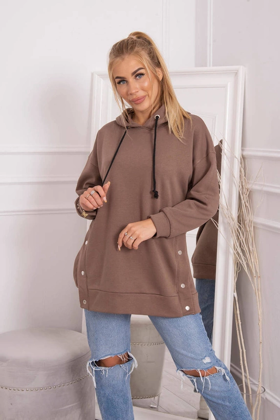 Bluza ocieplana z napami mocca