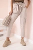 Cargohose mit hoher Taille für Damen beige