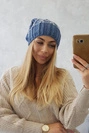 Cap with fleece Milano K203 jeans melange+jeans