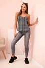Women's sleeveless top with a chain and geometric pattern mint