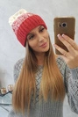 Moteriška kepurė Samara K346 raspberry+ecru